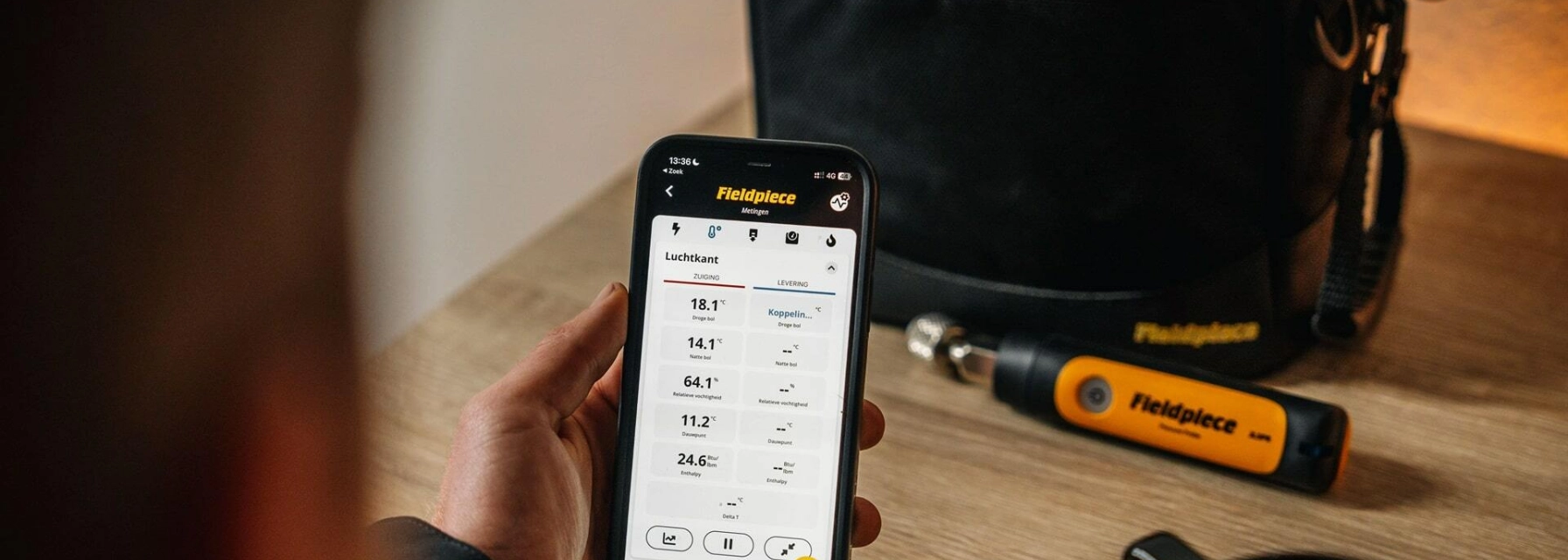 Wireless HVACR Tools connected with Job Link